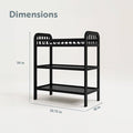 Baby Changing Table in Black Wood Finish with Safety Rail and Changing Pad
