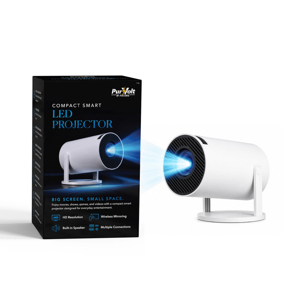 Compact Smart LED Projector – HD 720P Portable Projector with Wireless ...